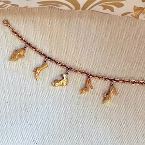 BOB MACKIE Gold Shoe Theme Charm Bracelet